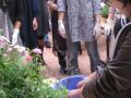 寄せ植え教室 根洗い 説明中