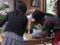 寄せ植え教室 作成中のお客様