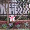 snowman in southern flower bed 